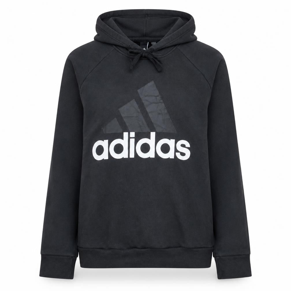 Adidas Womens Black Pullover Hoodie Size 12-14 Cotton Blend