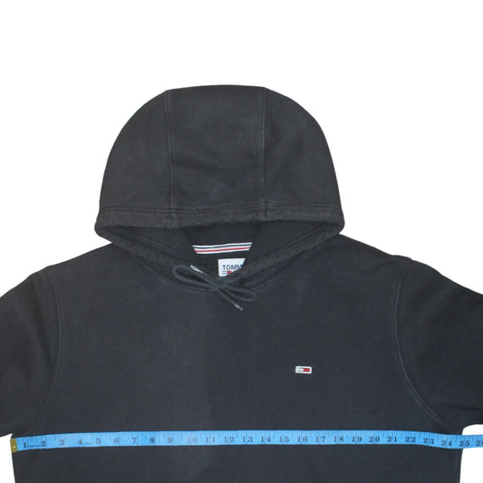 Tommy Jeans Mens Black XL Pullover Hoodie Classic Logo Sweatshirt