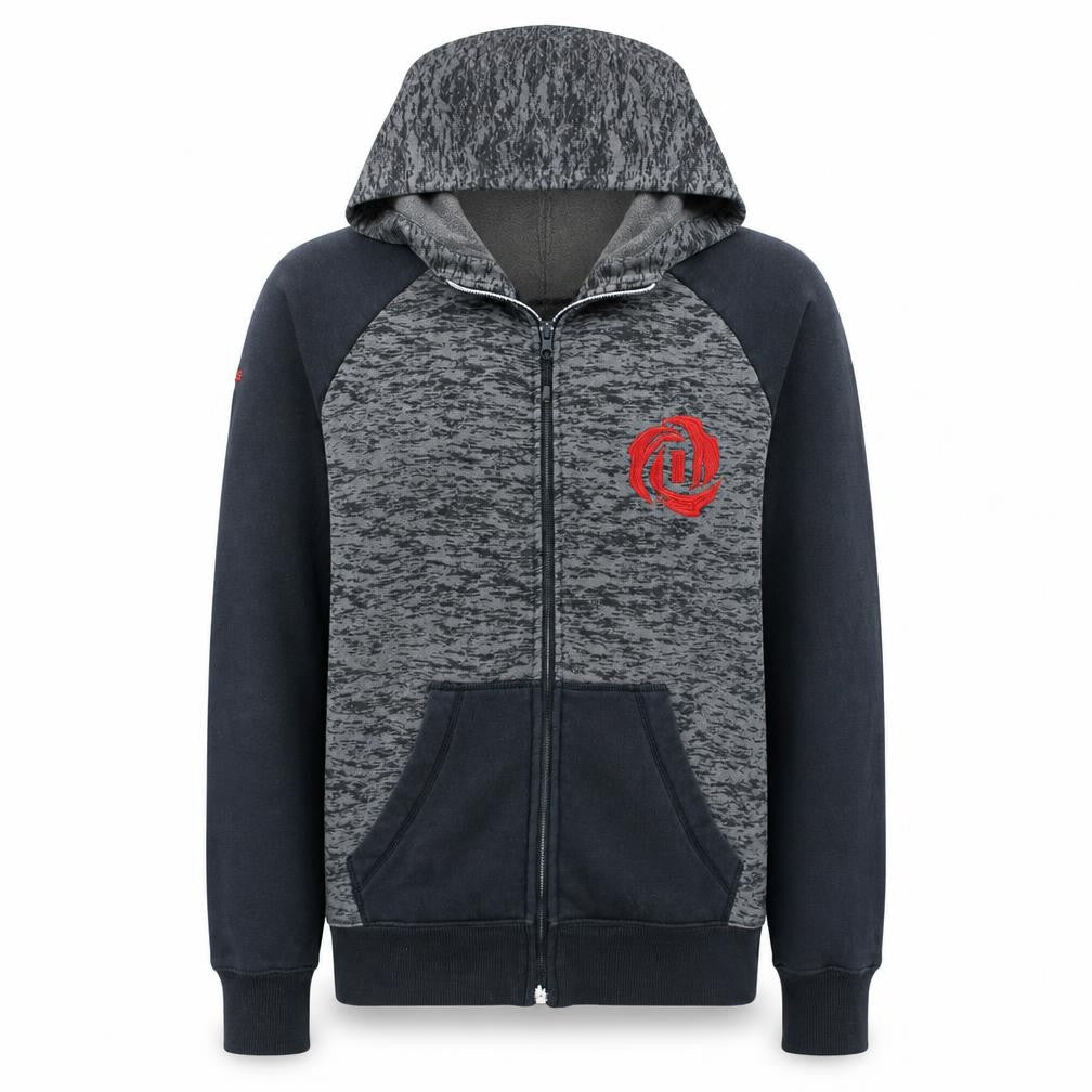 Front view of Adidas Men’s Grey Full Zip Hoodie XS Sports Fleece Jacket
