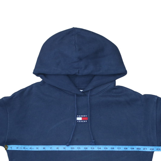 Tommy Jeans Women Navy Blue Large Pullover Hoodie Cotton Casual