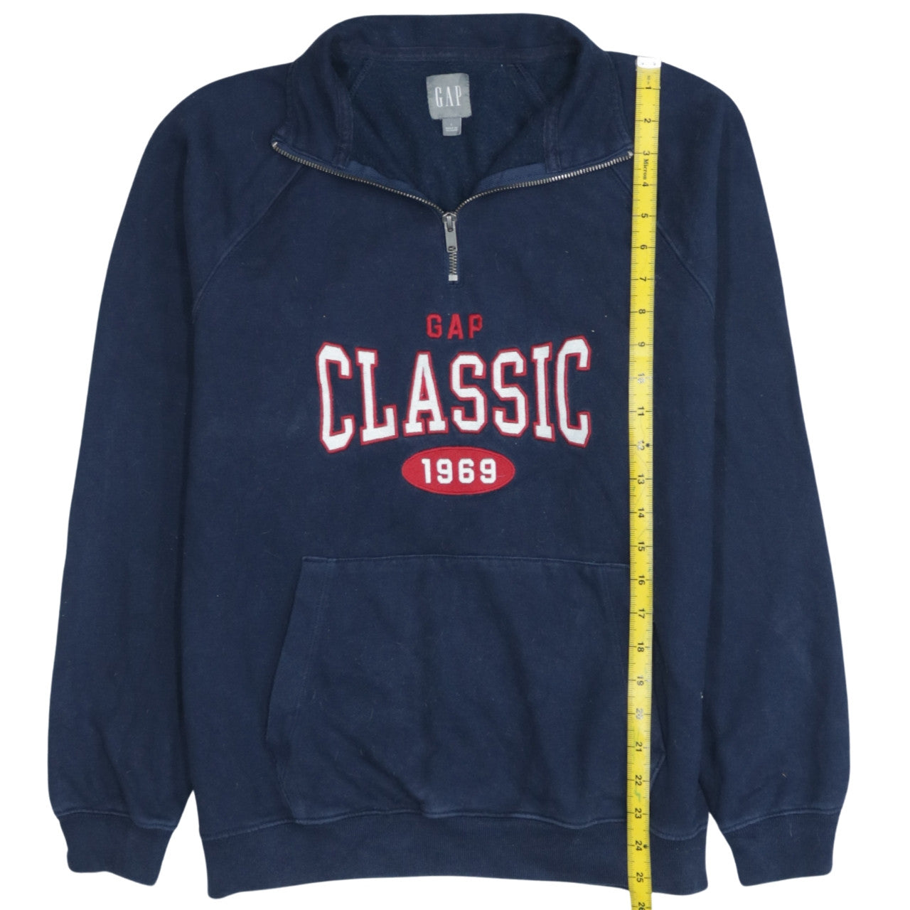 GAP Men's Blue Classic 1969 1/4 Zip Fleece Sweatshirt Size S
