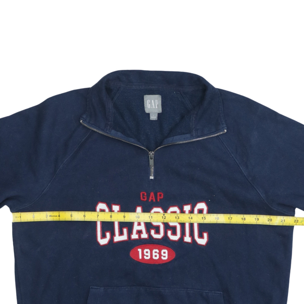 GAP Men's Blue Classic 1969 1/4 Zip Fleece Sweatshirt Size S