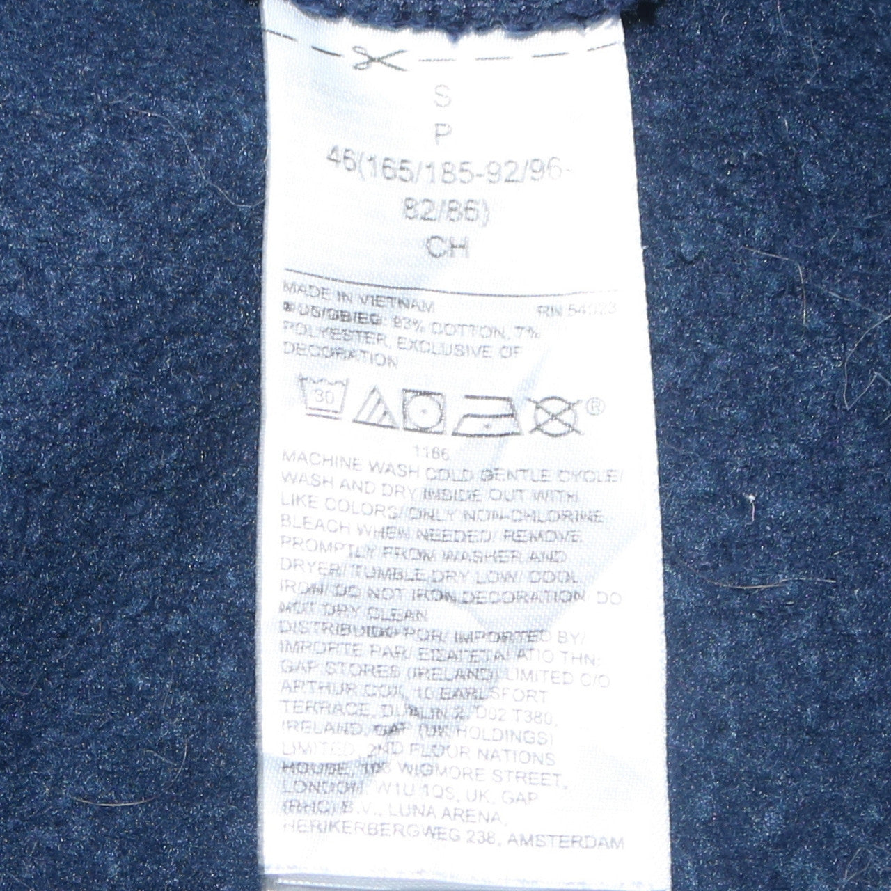 GAP Men's Blue Classic 1969 1/4 Zip Fleece Sweatshirt Size S