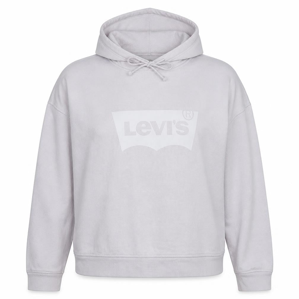 Levi's Women White Small Pullover Hoodie 100% Cotton Logo Sweatshirt