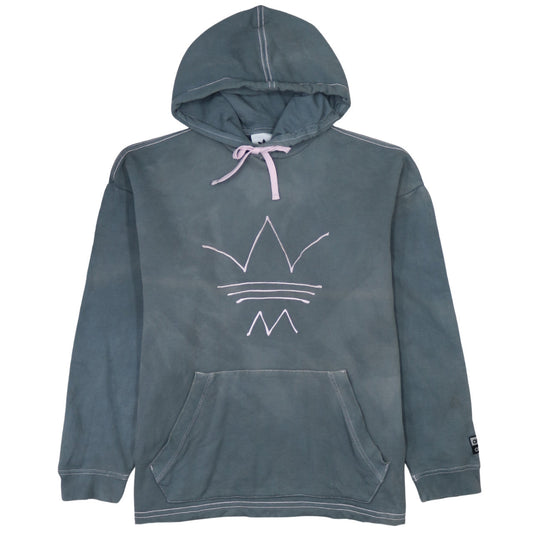 adidas Men Blue Pullover Hoodie S Embroidered Logo Sportswear