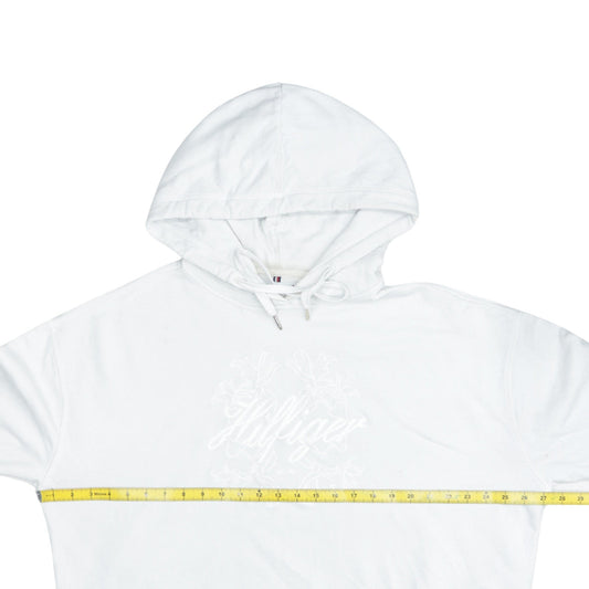 Tommy Hilfiger Women's White Embroidered Pullover Hoodie UK 20