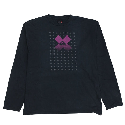Quiksilver Men’s Black Long Sleeve Graphic Cotton T-Shirt 2XL