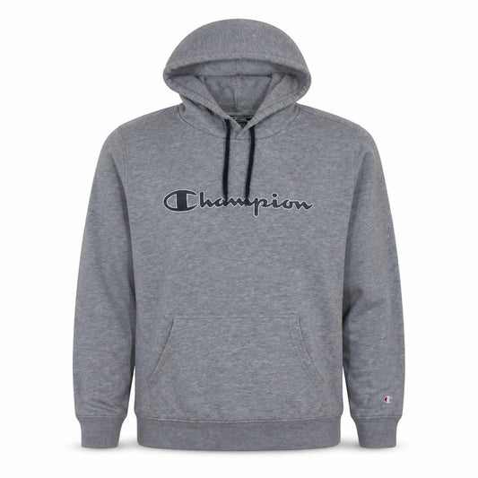 Champion Men's Grey Pullover Hoodie Large Cotton Blend Logo