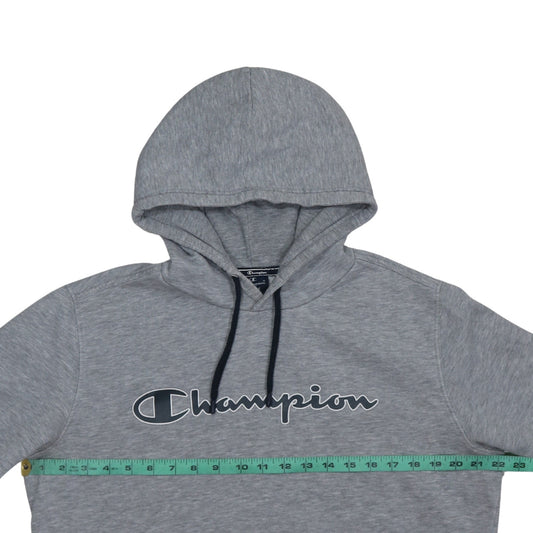 Champion Men's Grey Pullover Hoodie Large Cotton Blend Logo