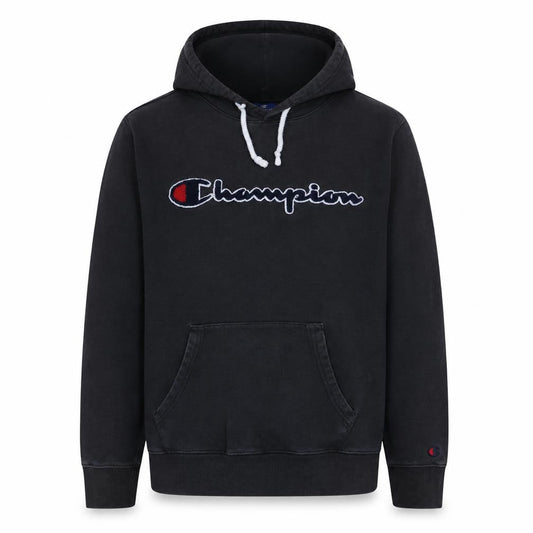 Champion Men's Black Medium Pullover Hoodie with Logo Embroidered Detail