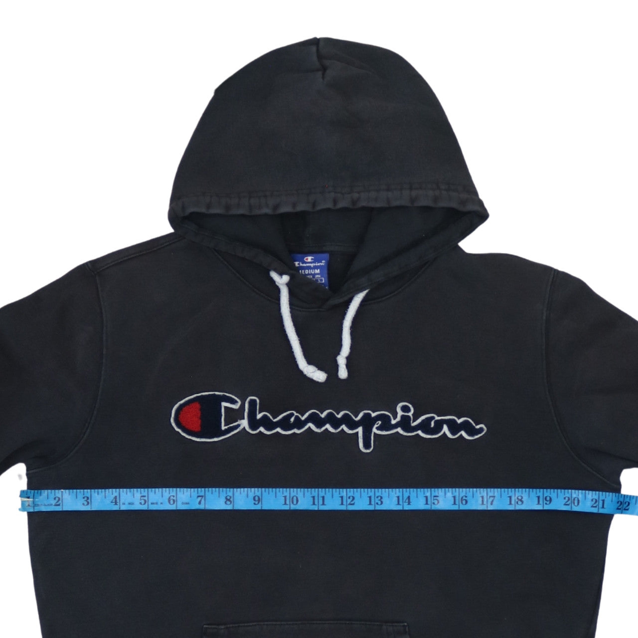Champion Men's Black Medium Pullover Hoodie with Logo Embroidered Detail