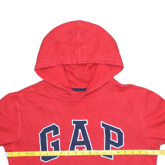 GAP Boys Red Pullover Fleece Hoodie 2XL - Logo Graphic Cotton Blend