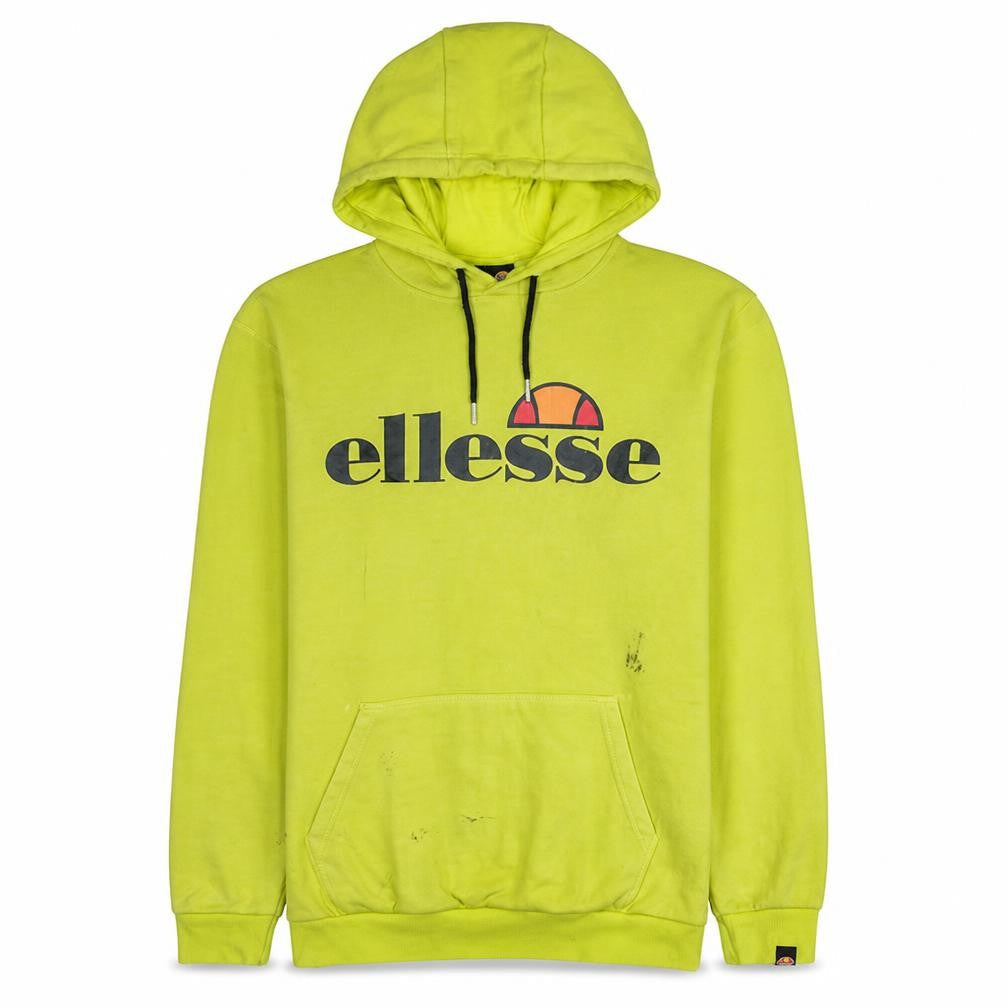 Ellesse Mens Yellow Pullover Hoodie M Logo Sports Sweatshirt