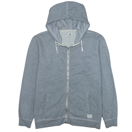 Lee Men's Grey Full Zip Hoodie 2XL Regular Fit Cotton Blend