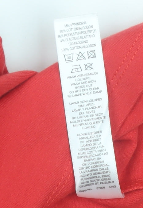 Savida Women's Red Long Sleeve Ruffle High Neck Blouse Size 16