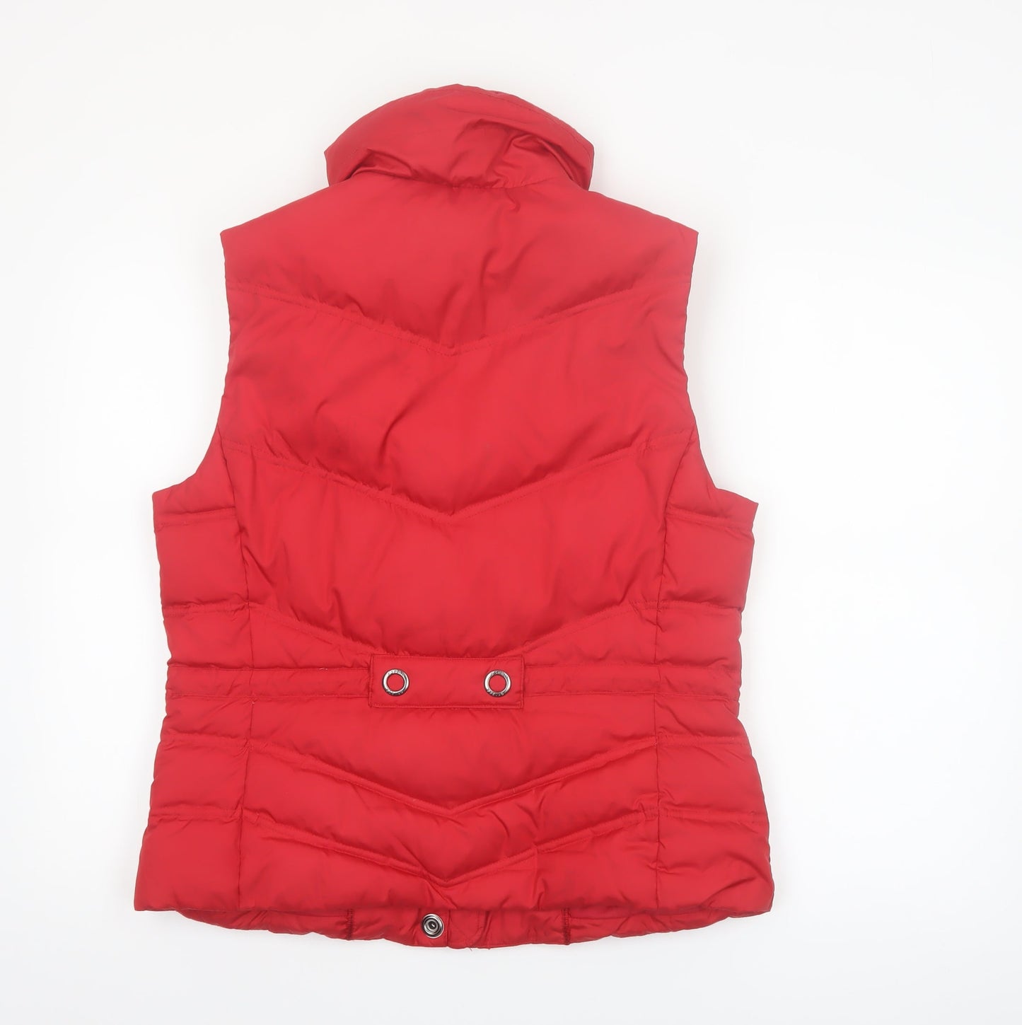 Esprit Women's Red Puffer Waistcoat Size 10 with Zip Pockets