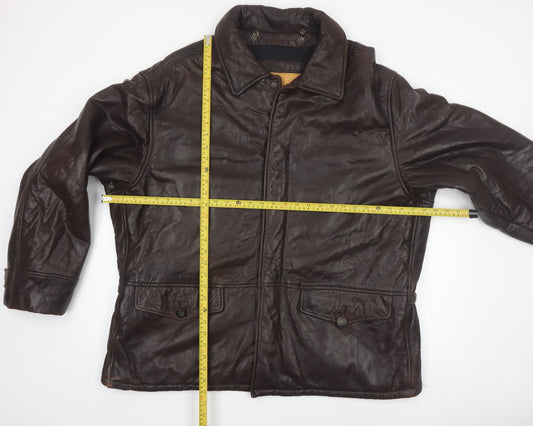 Timberland Men’s Brown Leather Waterproof Jacket XL Outdoor Workwear
