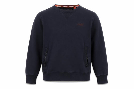 Superdry Men’s Blue XL Crew Neck Pullover Sweatshirt with Zipped Pockets
