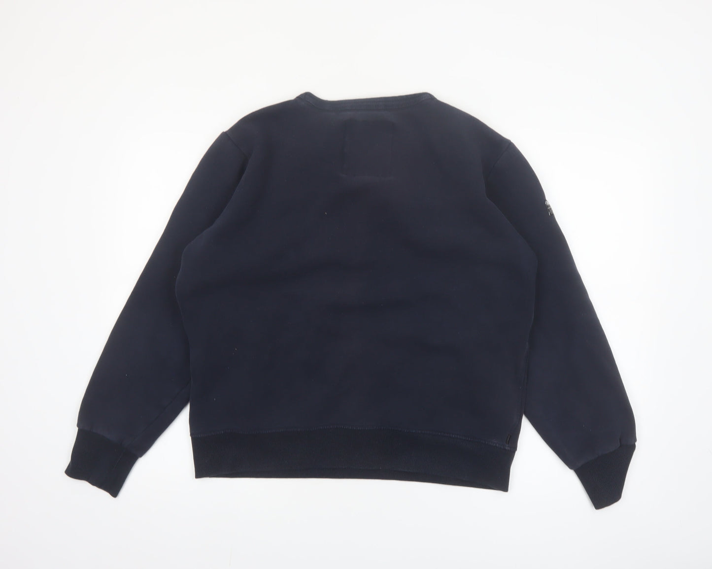 Superdry Men’s Blue XL Crew Neck Pullover Sweatshirt with Zipped Pockets