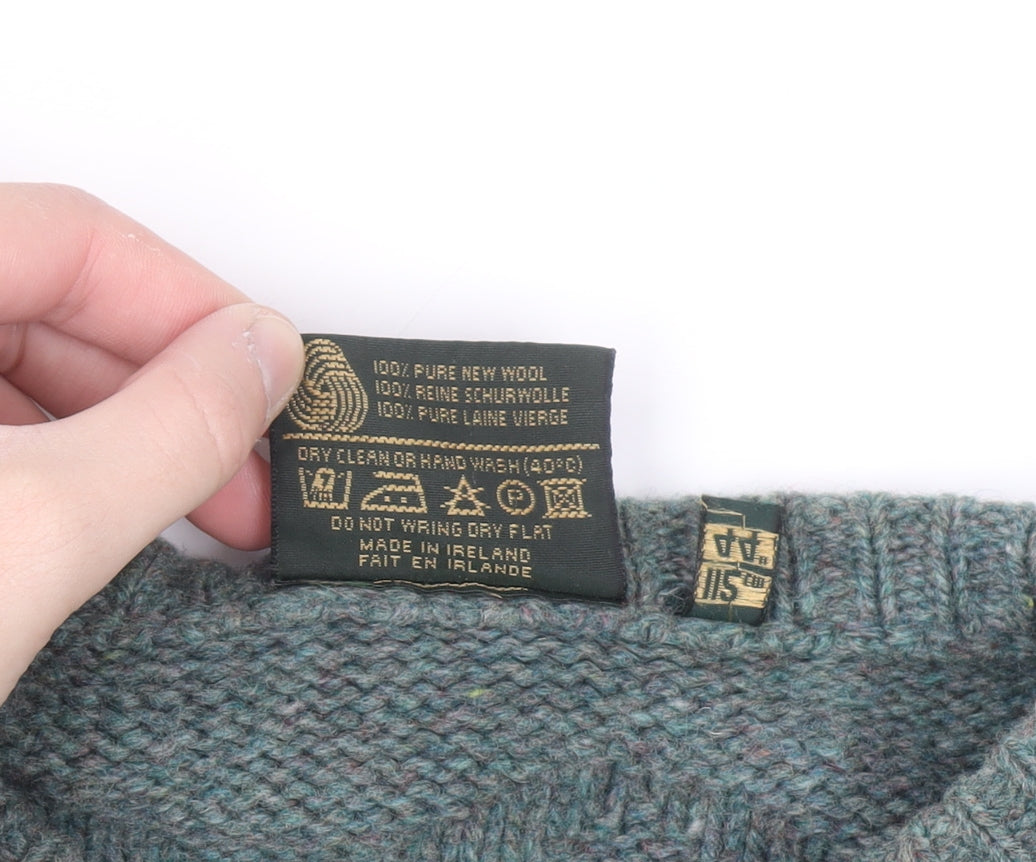 Gaeltarra Ireland Men's Green Wool Pullover Jumper XL
