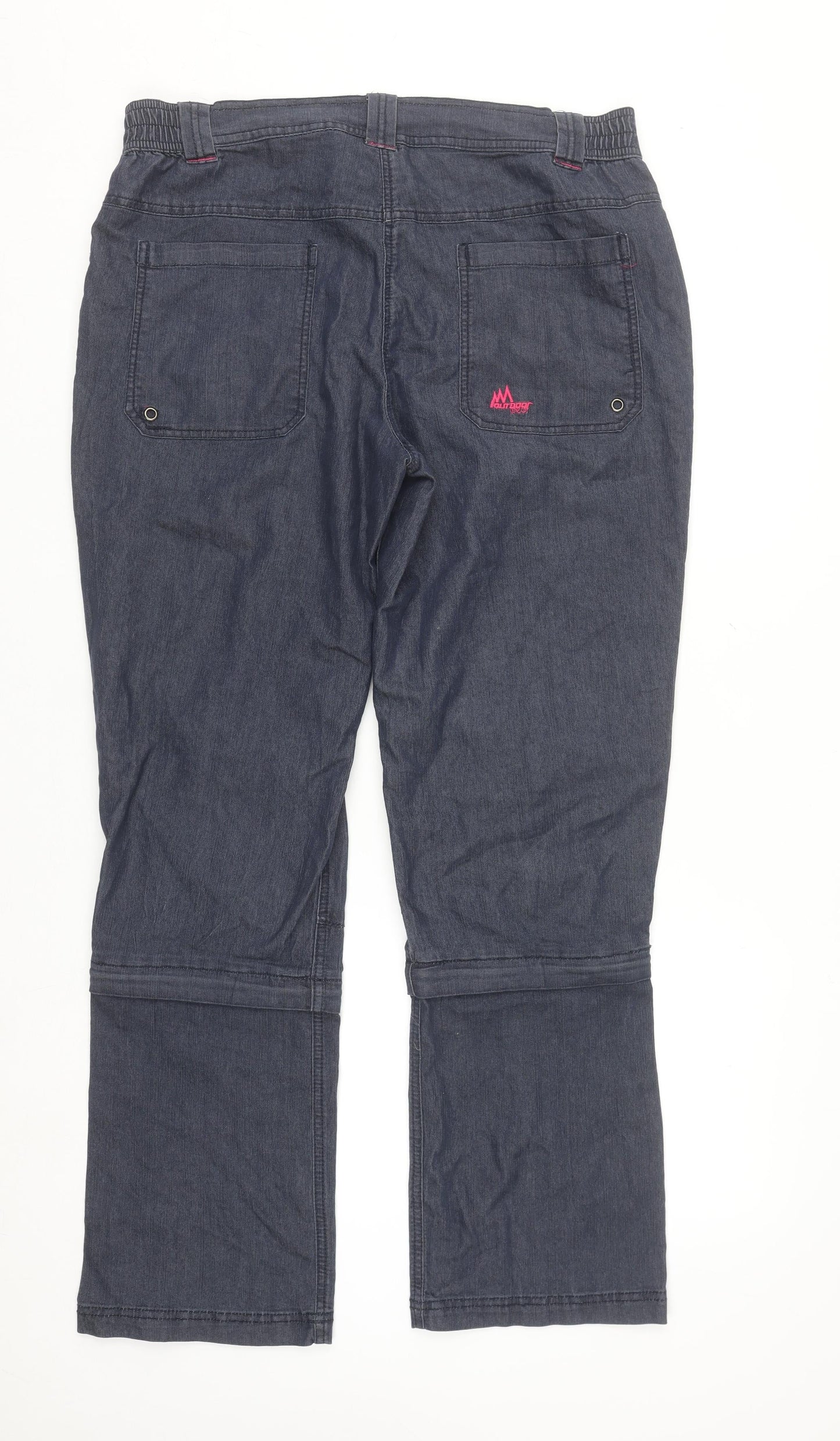 Crivit Women's Blue Cargo Trousers Size 16 Stretch Cotton Blend Outdoor