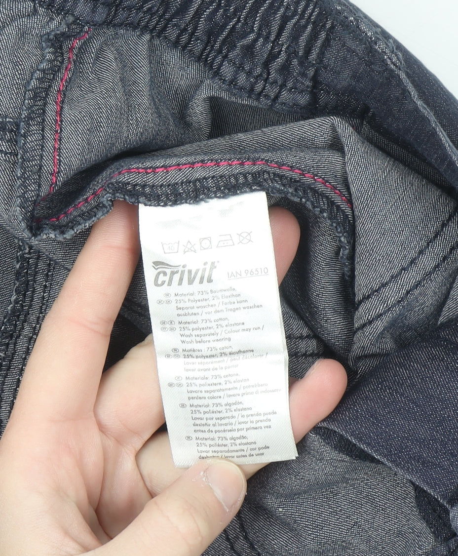 Crivit Women's Blue Cargo Trousers Size 16 Stretch Cotton Blend Outdoor