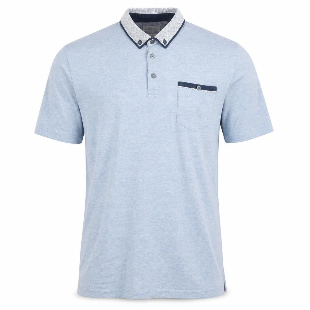 Next Men's Blue Slim Fit Cotton Polo Shirt L Short Sleeve