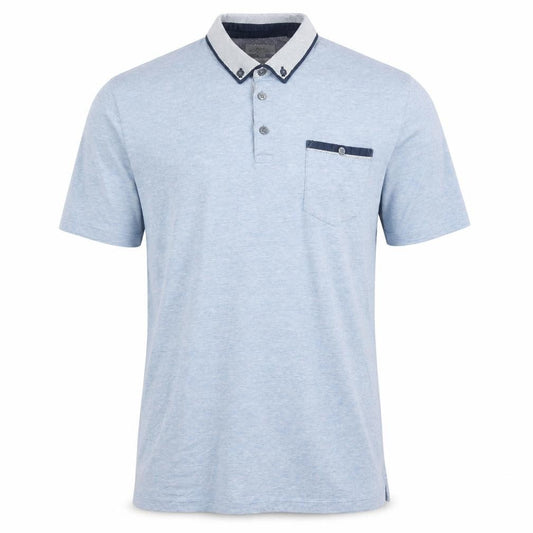 Next Men's Blue Slim Fit Cotton Polo Shirt L Short Sleeve