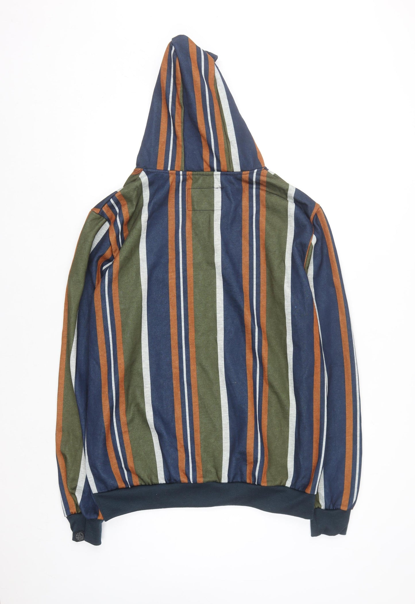 Soul Star Mens Multicoloured Striped Pullover Hoodie XL