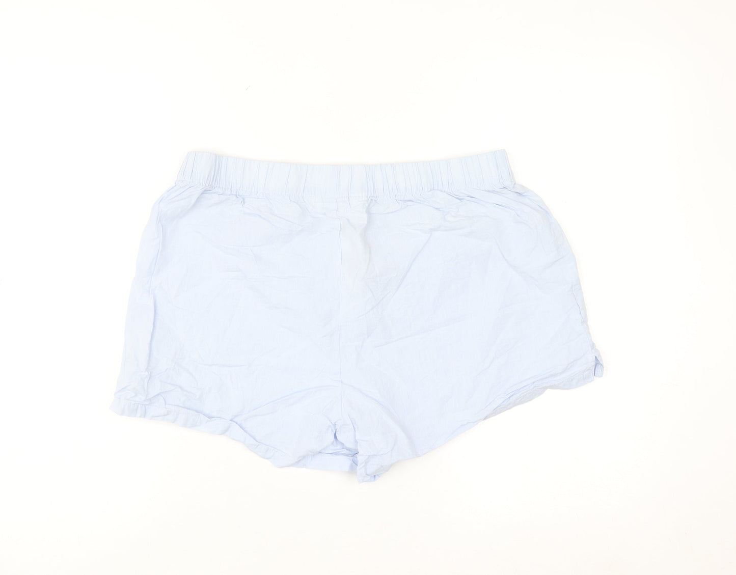 Primark Women Light Blue Cotton Casual Shorts UK 12/14 Medium