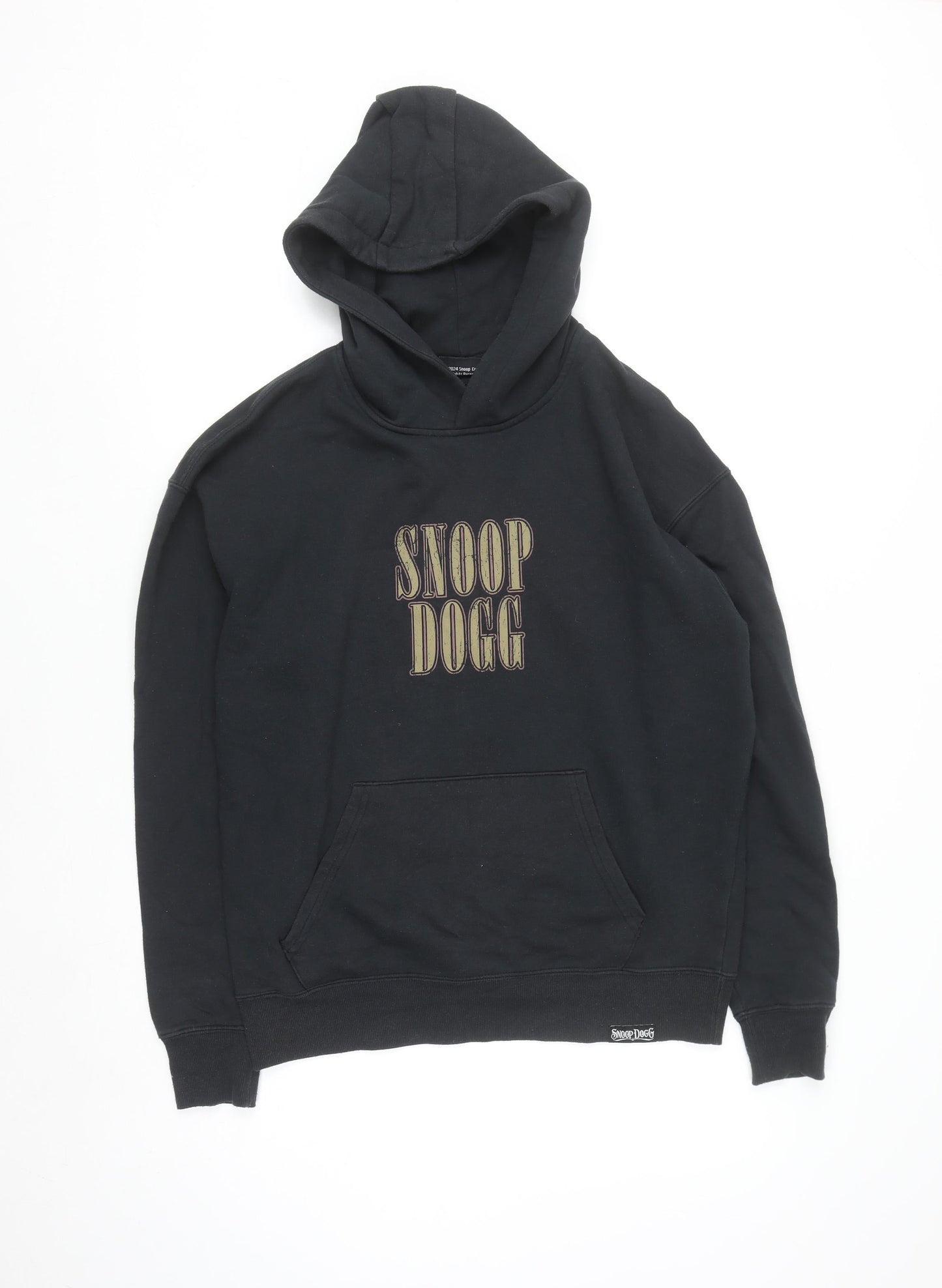 Snoop Dogg Men's Black Pullover Hoodie Small Graphic Print Fleece