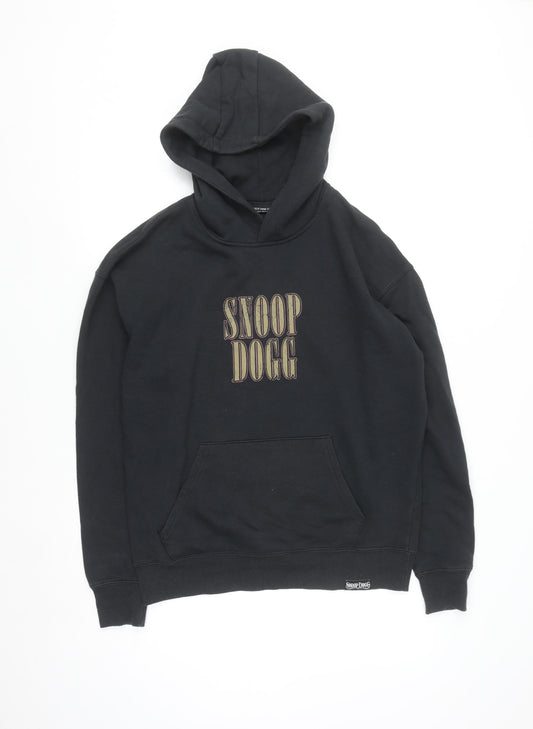 Snoop Dogg Men's Black Pullover Hoodie Small Graphic Print Fleece