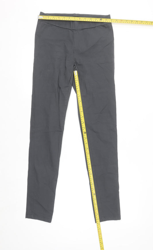 Vila Women Grey Slim Fit Stretch Leggings M Cotton Blend