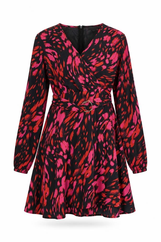Girl In Mind Women’s Multicoloured Size 10 Wrap Mini Dress