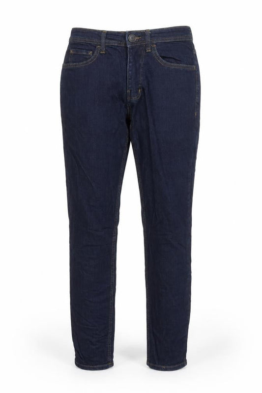 Front view of Denim Co Women Slim Fit Dark Blue Stretch Jeans, size 12, W28 L32