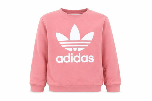 Adidas Girls Pink 6-7 Years Pullover Crew Neck Graphic Sweatshirt