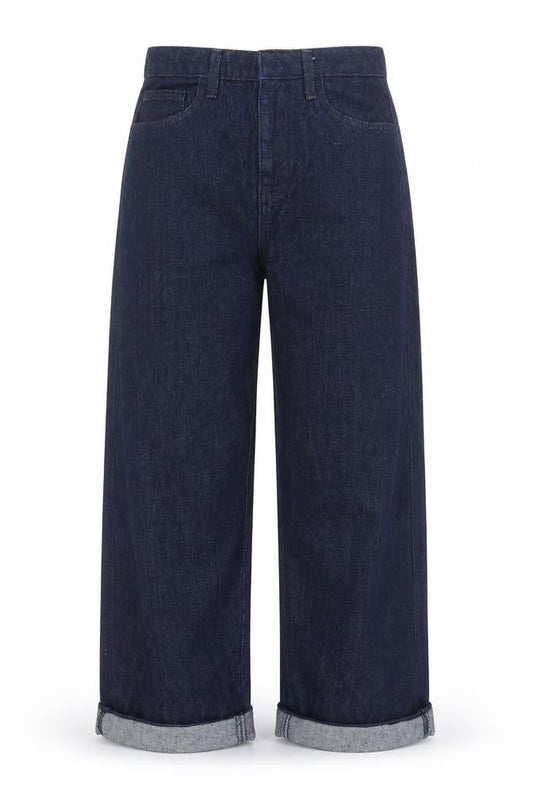 Zara Women's Blue Wide-Leg High Rise Cotton Jeans Size 8