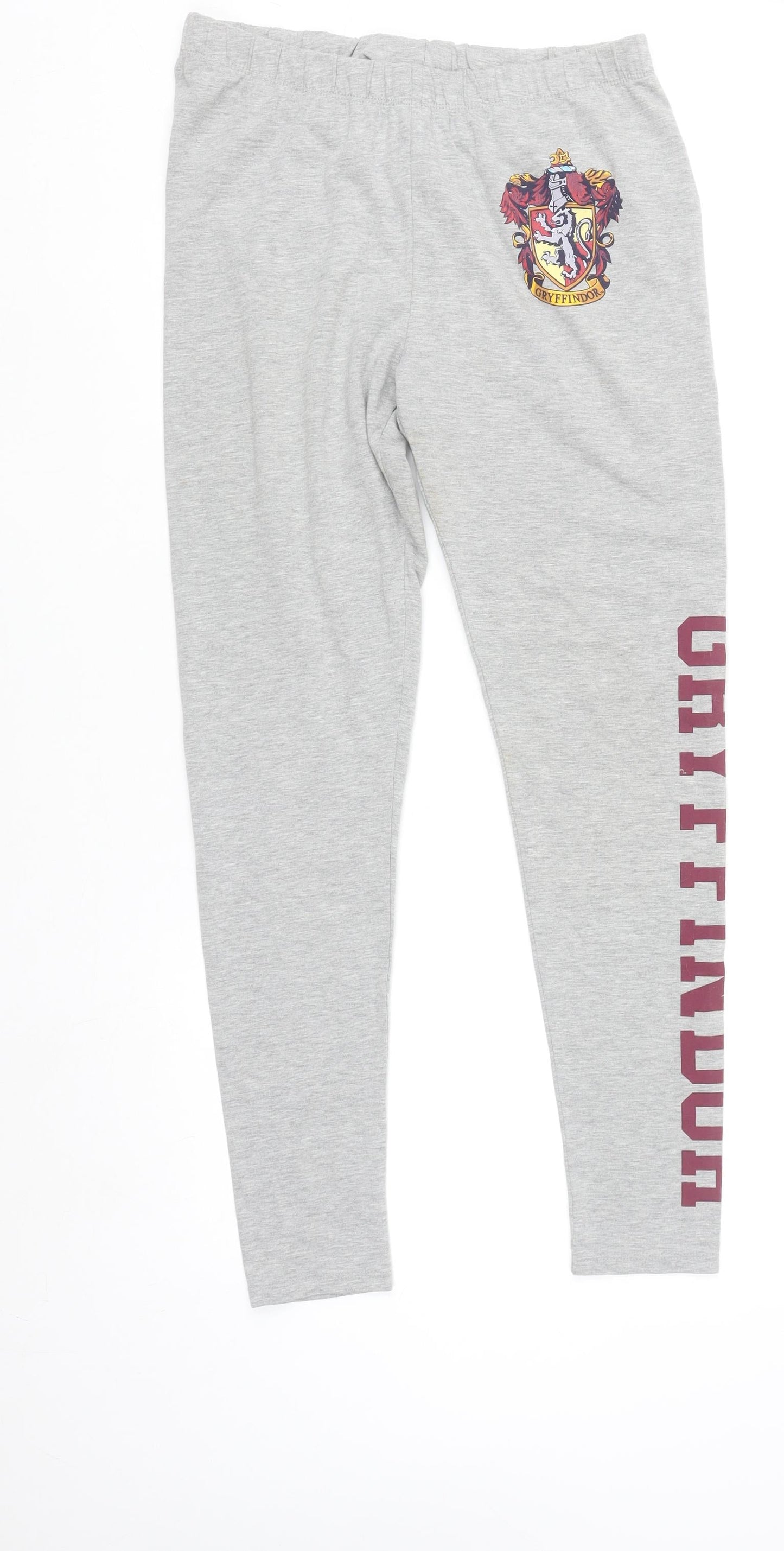 Harry Potter Gryffindor Grey Womens Leggings Size 12 Elastic Waist