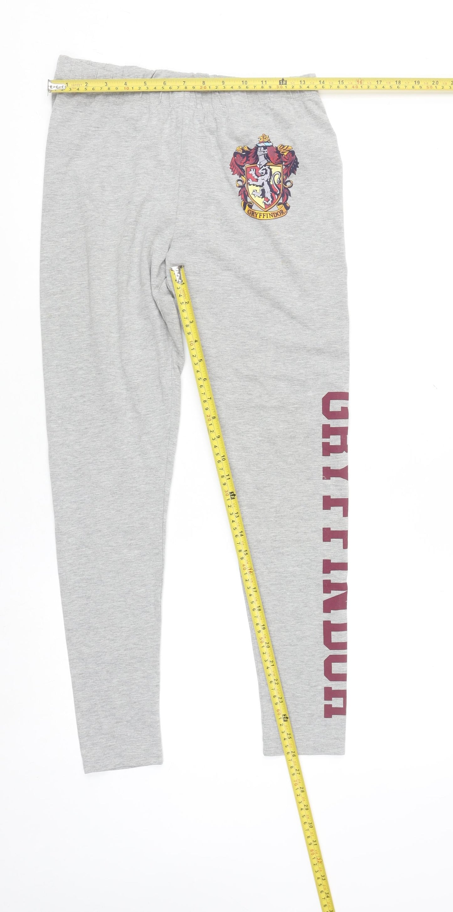Harry Potter Gryffindor Grey Womens Leggings Size 12 Elastic Waist