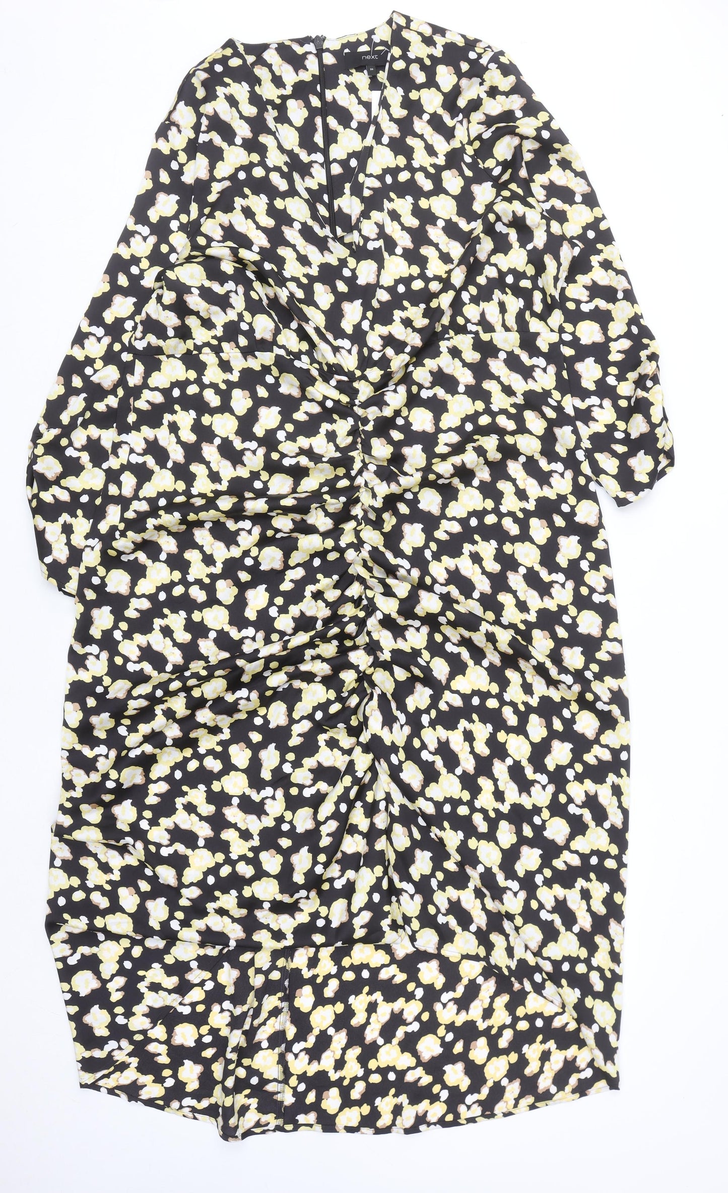 Next Womens Multicoloured Floral Ruched Midi Dress Size 20