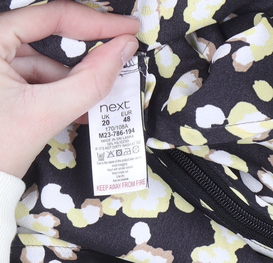Next Womens Multicoloured Floral Ruched Midi Dress Size 20