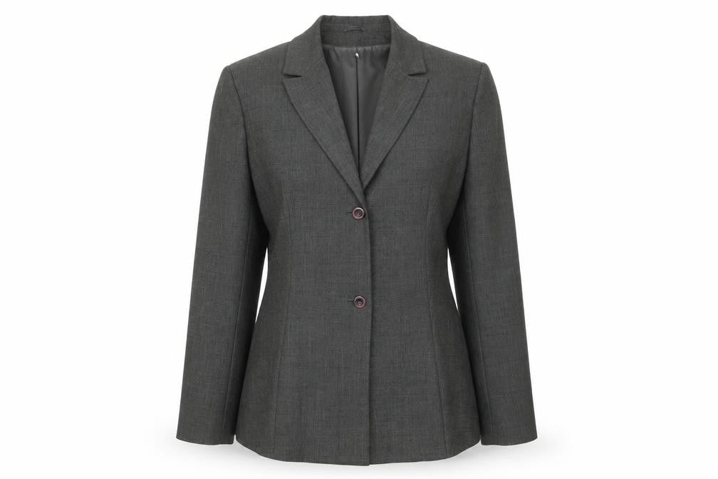 St Bernard Women’s Grey Two-Button Suit Jacket Size 14 Classic Fit