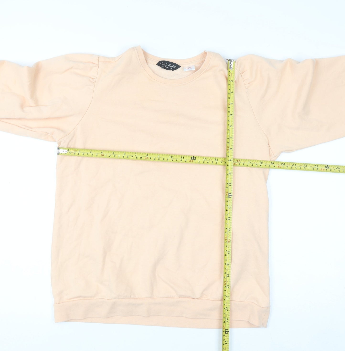 Avenue Women Peach Pullover Sweatshirt Size 12-14 Cotton Blend