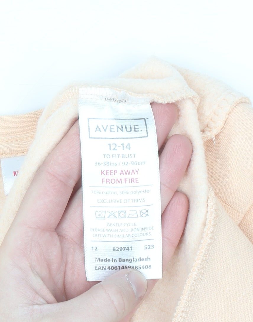Avenue Women Peach Pullover Sweatshirt Size 12-14 Cotton Blend