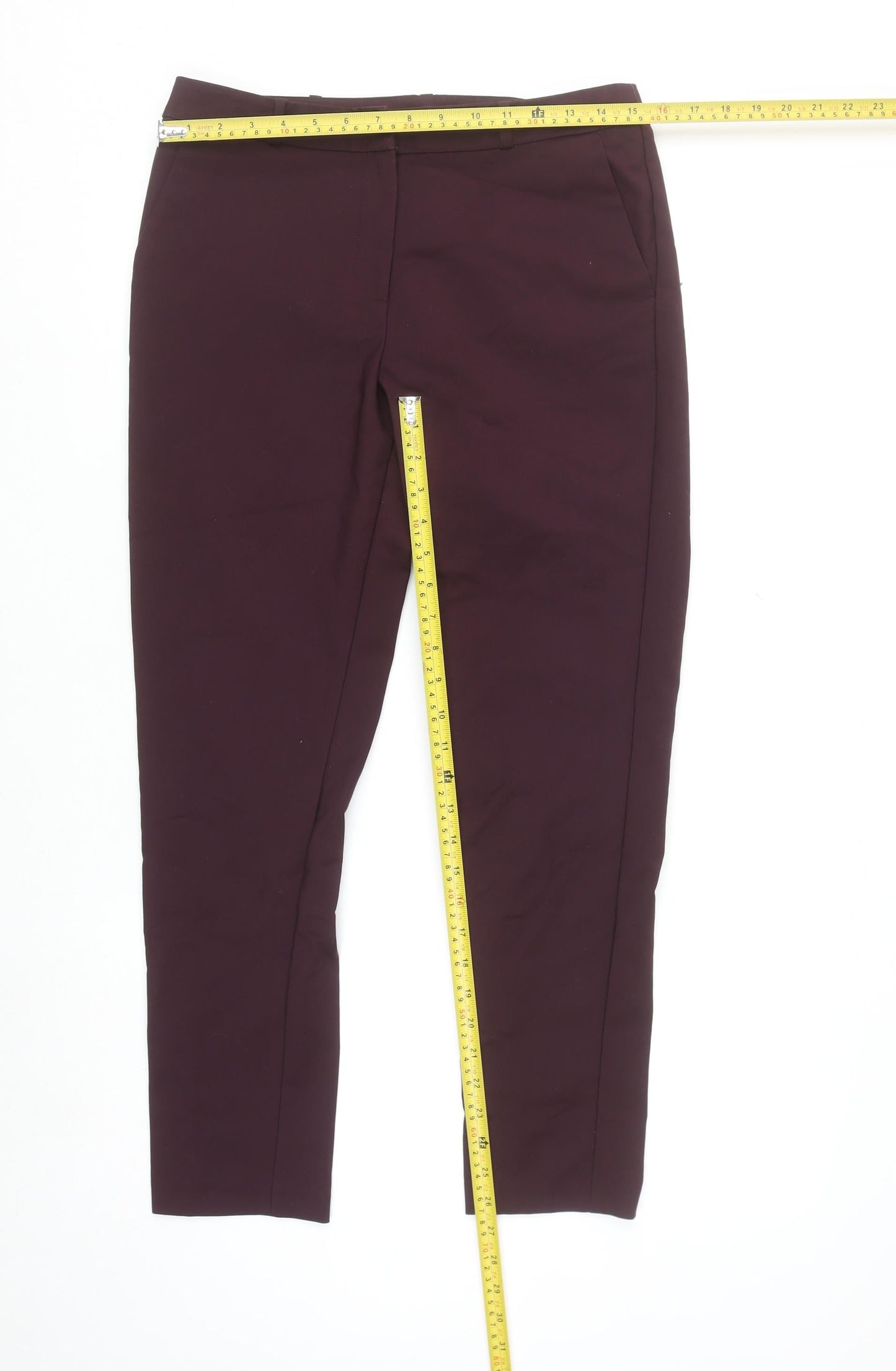 Dunnes Women Brown Slim Fit Tailored Trousers Size 10
