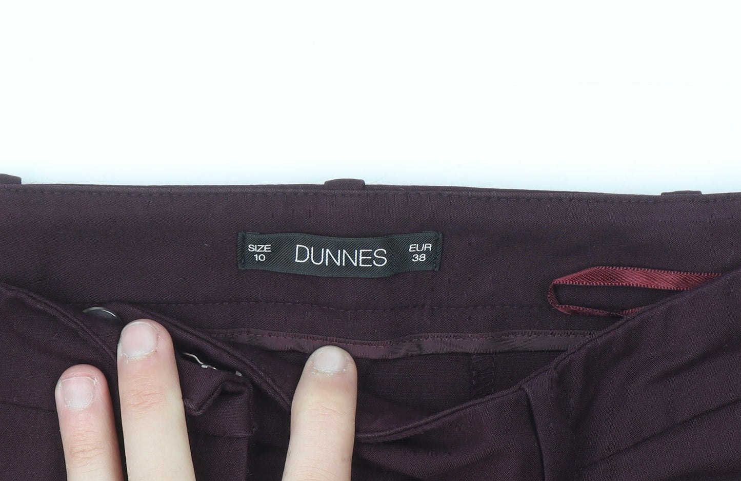 Dunnes Women Brown Slim Fit Tailored Trousers Size 10
