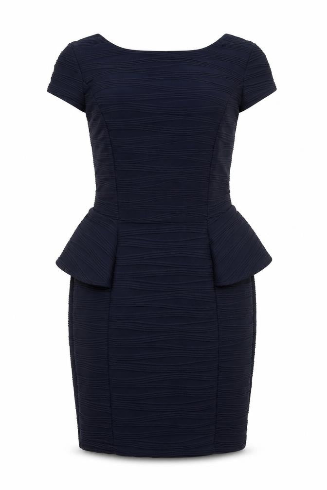 Red Herring Women Blue Size 8 Peplum Short Sleeve Work Dress