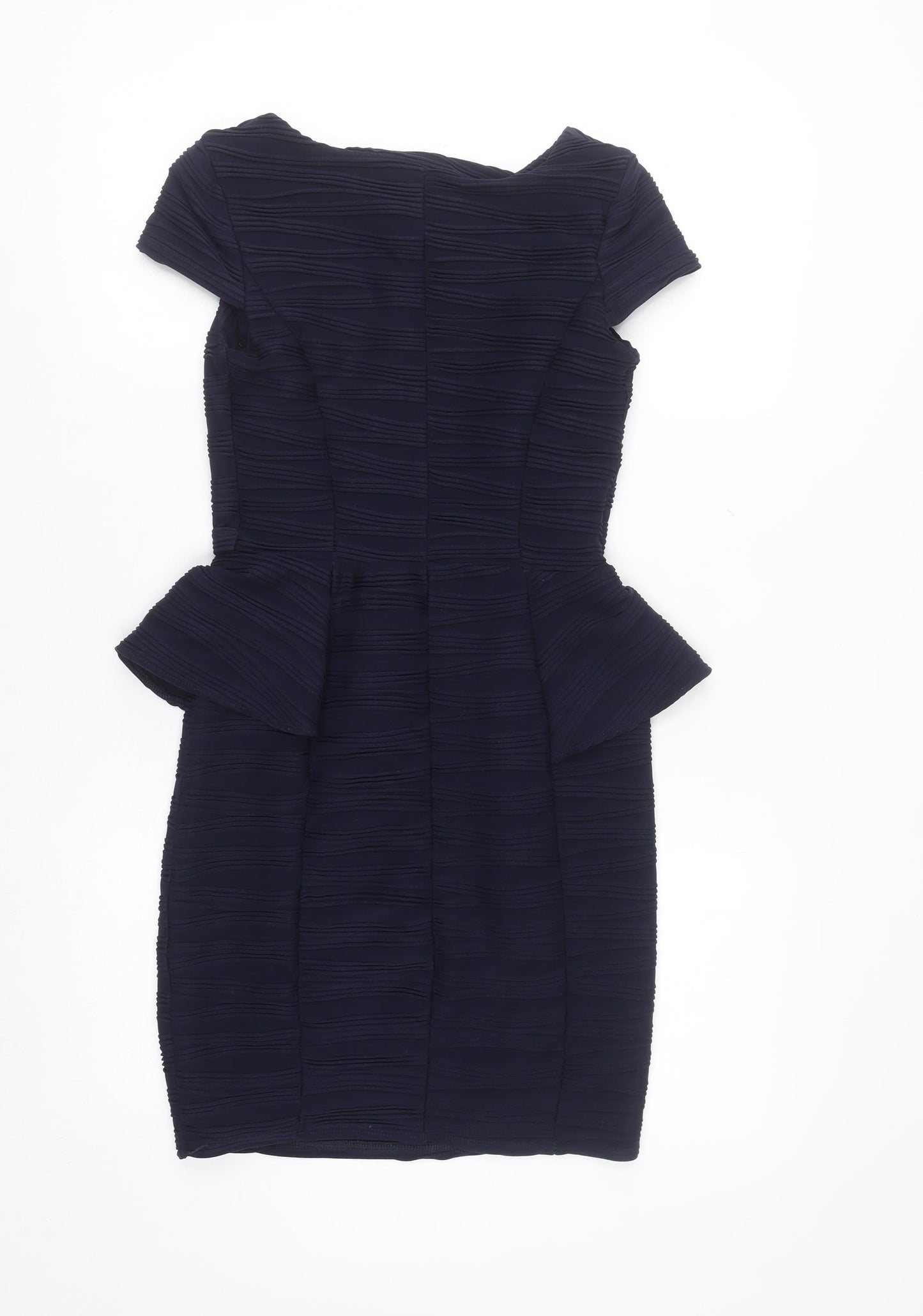 Red Herring Women Blue Size 8 Peplum Short Sleeve Work Dress