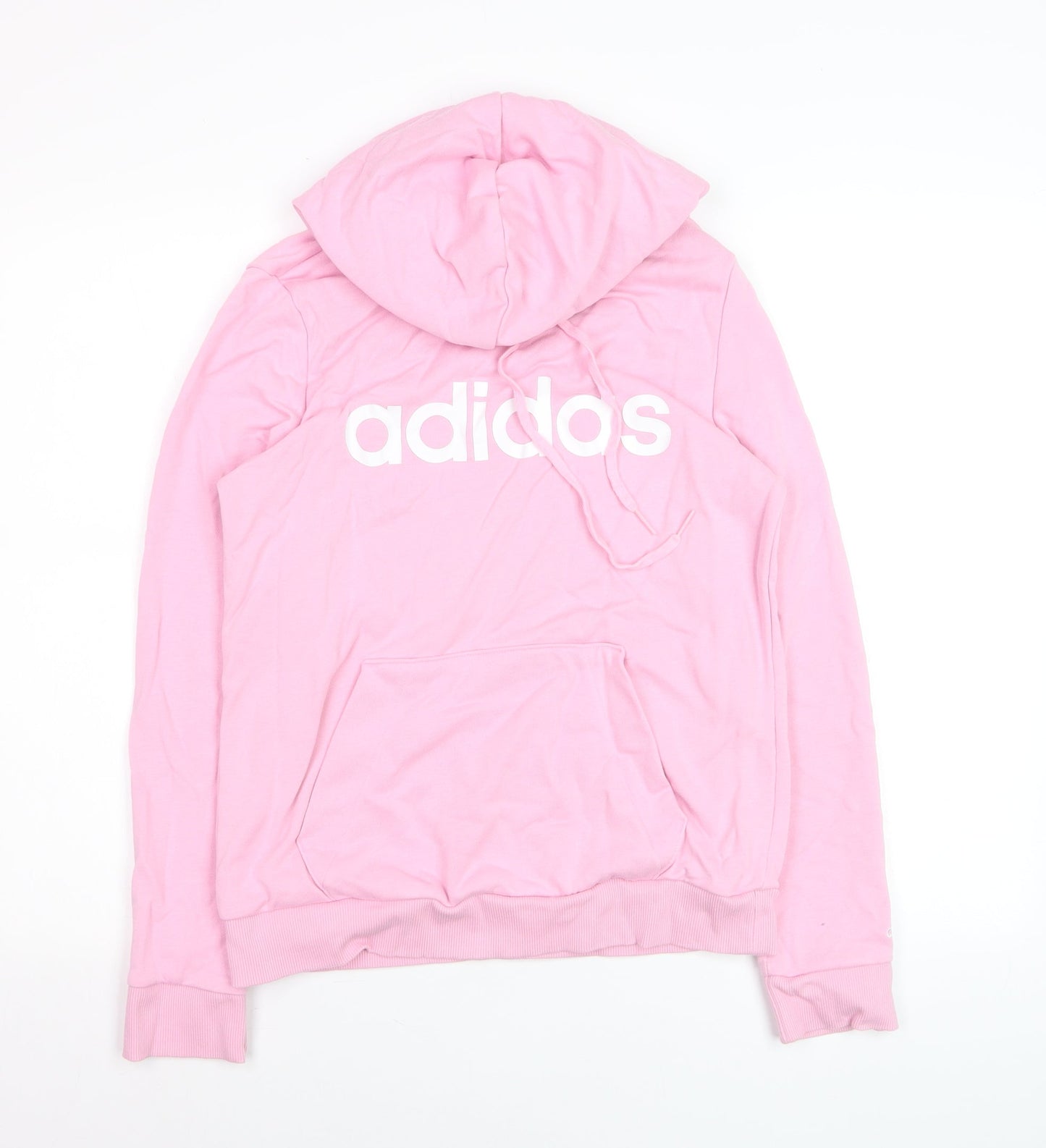 Adidas Women's Pink Pullover Hoodie Small Logo Cotton Blend