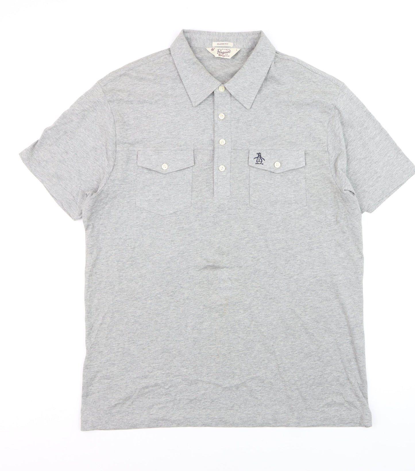 Original Penguin Men’s Grey Classic Fit Polo Shirt Size L